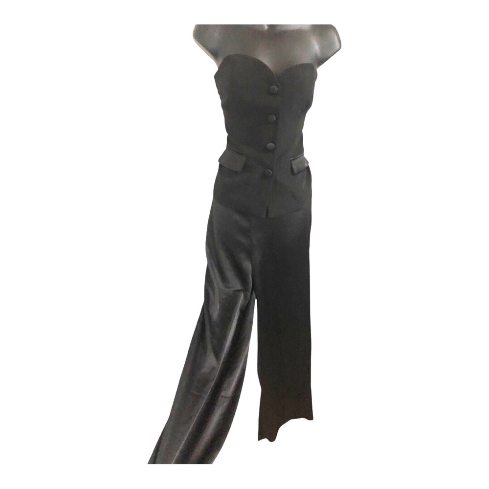 Sincerely Jules le smoking black strapless buttoned bustier‎ style pantsuit set
